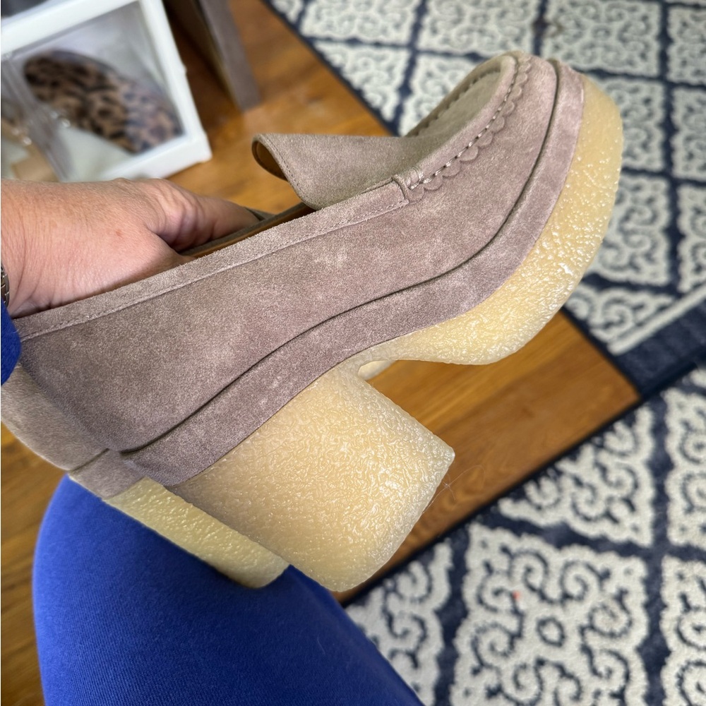 Taupe Platform loafers - worn one time.